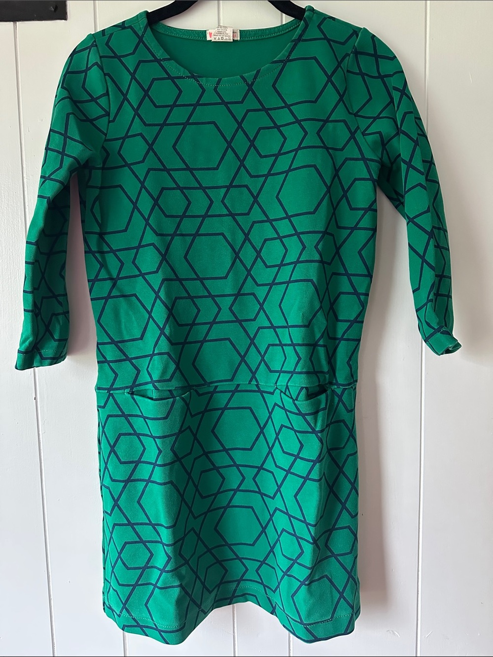 Crewcuts green geometric dress